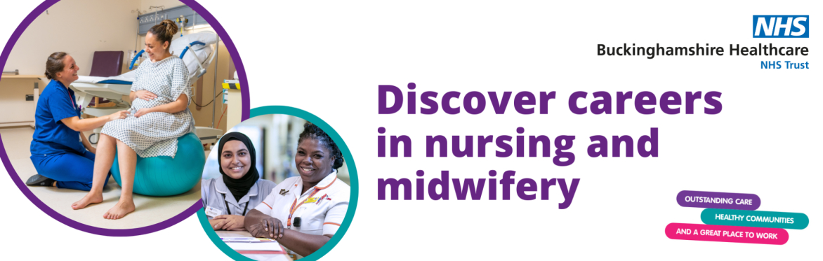 Photos of nurses and midwives advertising the event