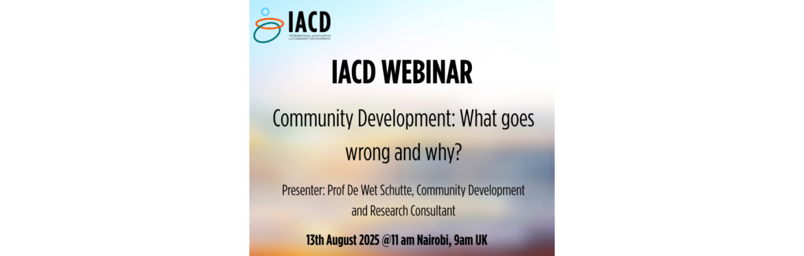 IACD Webinar: Community Development: What goes wrong and why?
