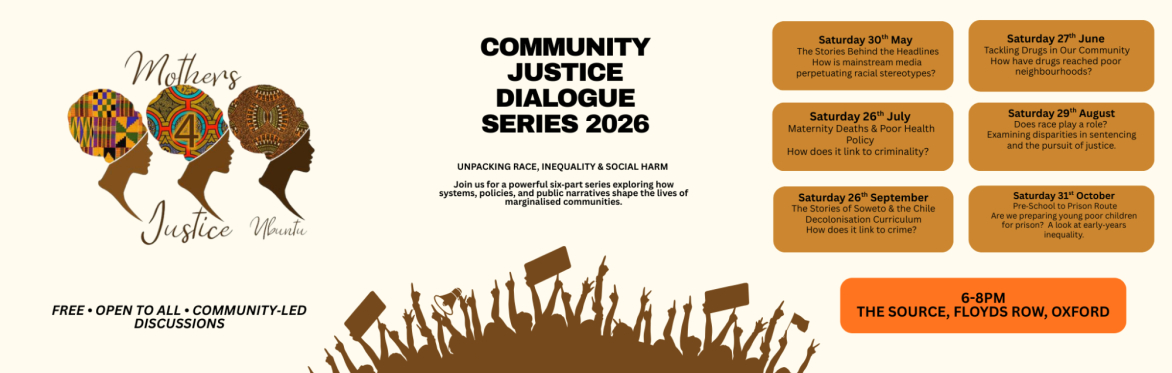A header for the Community Justice Dialogue Series