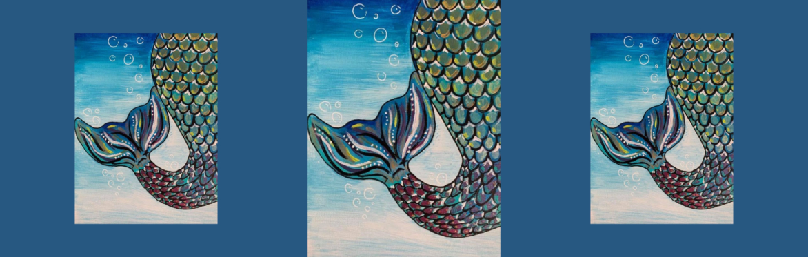 3 repeats of same image of a shimmering mermaid tail glistens beneath soft blue waters, with iridescent scales and sparkling details creating a magical ocean scene. 🧜‍♀️✨🌊