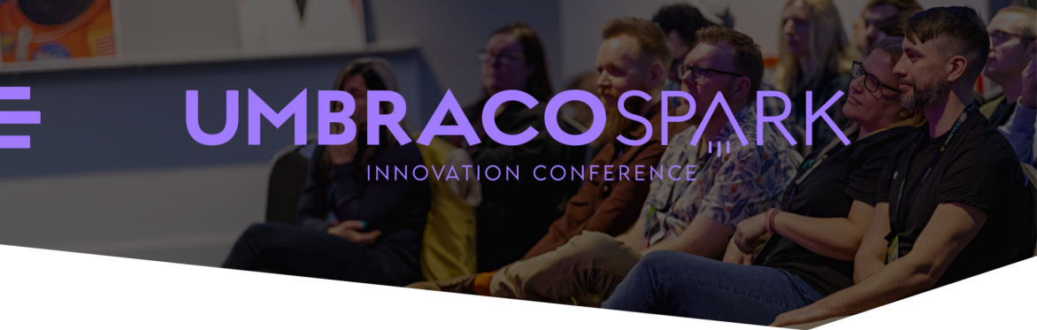 Umbraco Spark 2027 logo and conference attendees