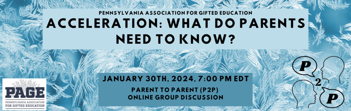 Acceleration: What Do Parents Need to Know?-January P2P
