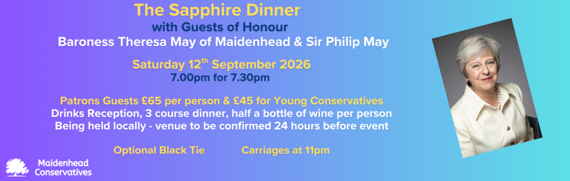 The Sapphire Dinner with Baroness May of Maidenhead