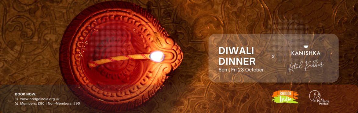 Poster for Bridge India's Diwali Dinner 2026 at Kanishka by Atul Kochhar