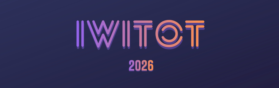Neon blue logo on dark blue background, saying IWITOT 2026