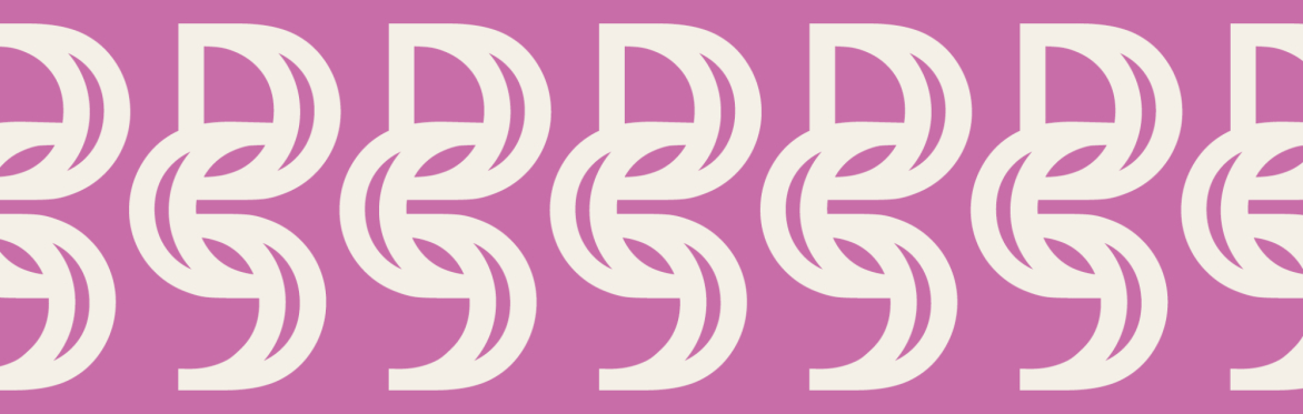 Discourse Series design. Ornate 'D' and 'S' letters repeated in cream on a pink background.