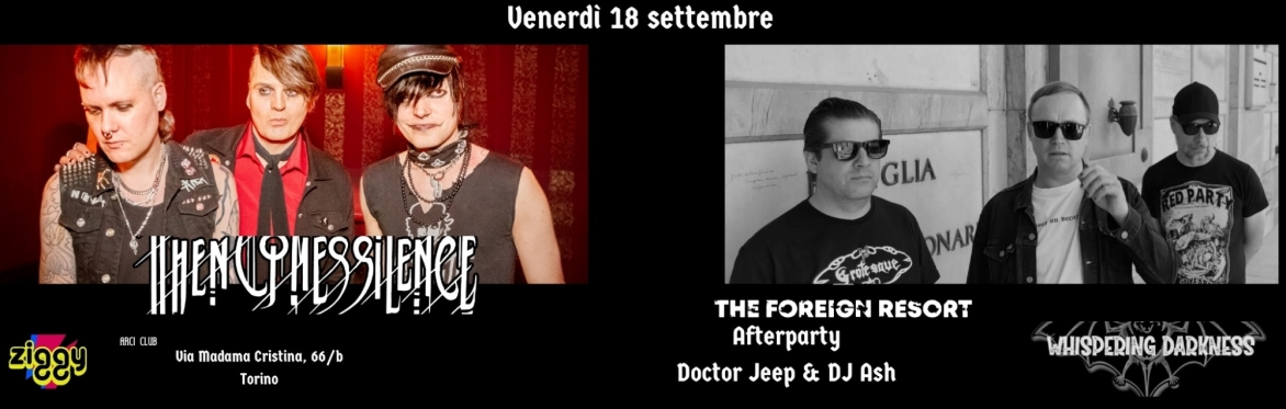 Venerdì 18 Settembre: WHISPERING DARKNESS goth night con THEN COMES SILENCE e THE FOREIGN RESORT live at Ziggy Club