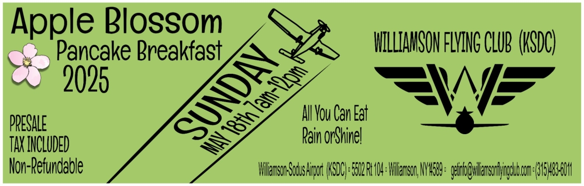2025 Williamson Flying Club Apple Blossom Pancake Breakfast