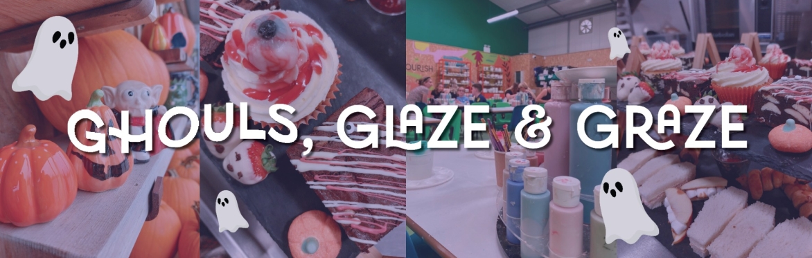 Ghouls, glaze and graze with Halloween treats and pottery painting