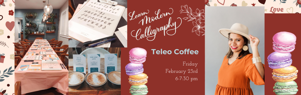 Modern Calligraphy and Macarons at Teleo Coffee
