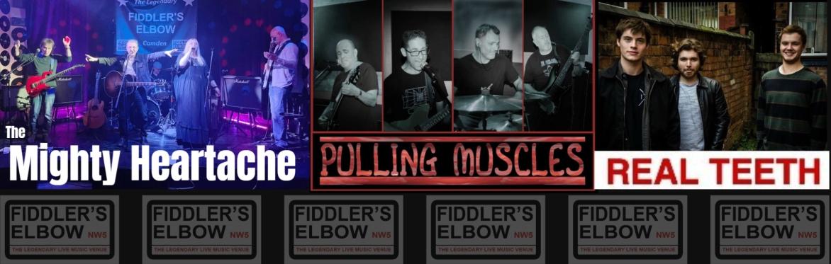 <<< LIVE at the legendary Fiddler's Elbow:  >>> The Mighty Heartache + Pulling Muscles + Real Teeth ... £6adv / £8door