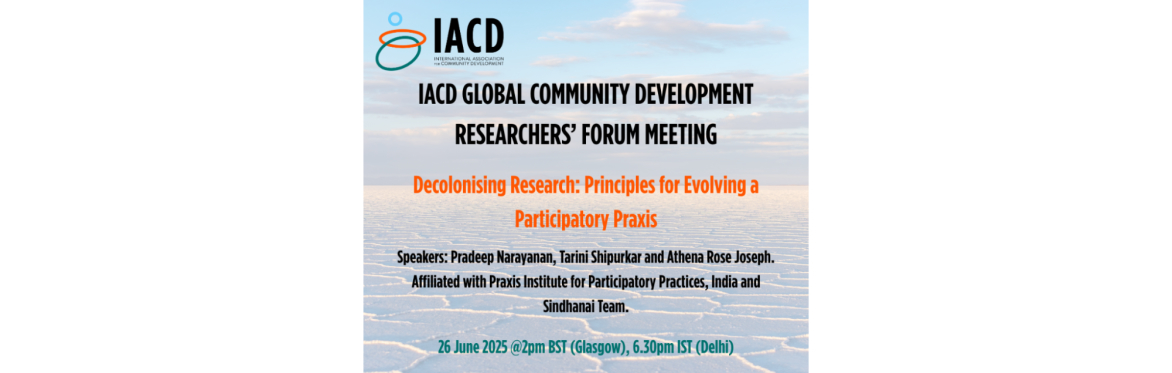 IACD Global Community Development Researchers' Forum Meeting