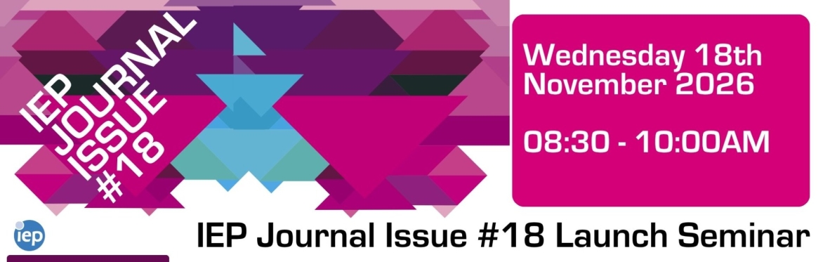 IEP Journal 18 Launch