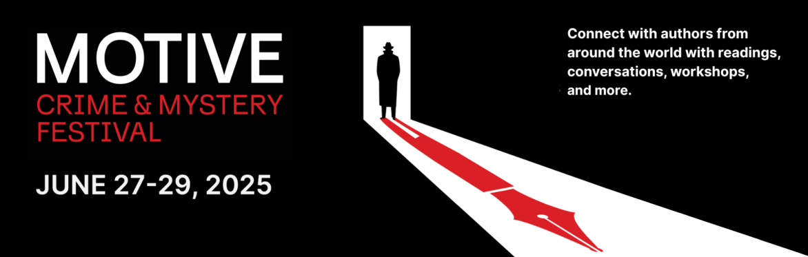 A dark figure stands in an open doorway. The figure's shadow creates the image of a pen.