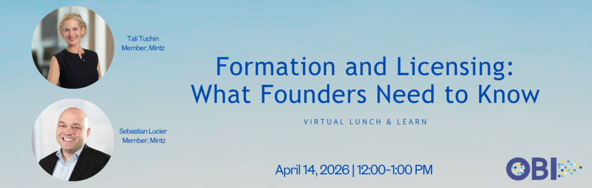 Virtual Lunch & Learn: Formation and Licensing: What Founders Need to Know