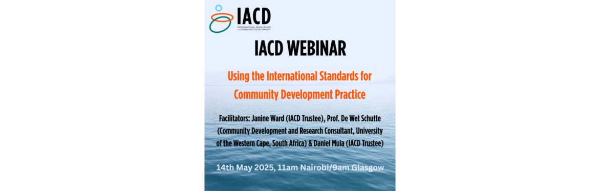 IACD Webinar: Using the International Standards for Community Development Practice