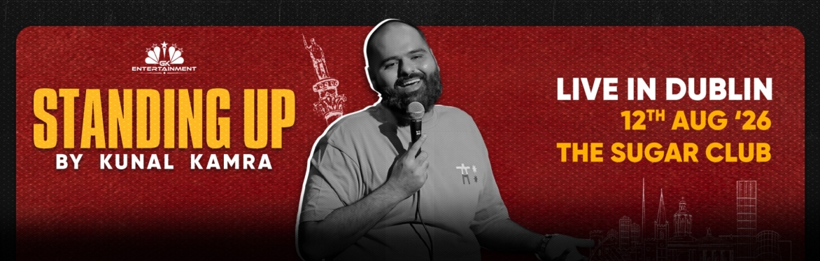 Kunal Kamra brings his brand-new stand-up comedy show to Dublin on 12th August 2026 at The Sugar Club. Presented by GK Entertainment.