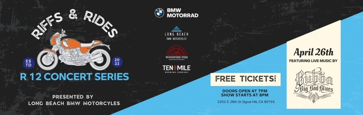 Long Beach BMW Motorcycles welcomes Bubba and the Big Bad Blues to their concert series on Saturday, June 15, 2024.