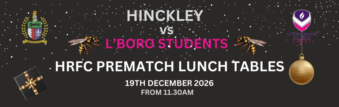 HRFC PREMATCH LUNCH - Sat  19th DEC vs L'BORO STUDENTS