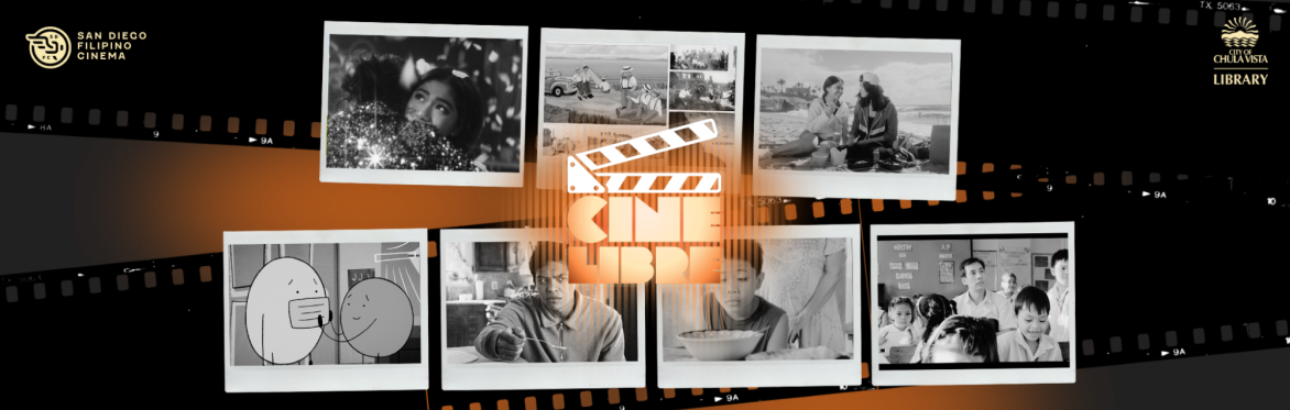 Black and white film stills of the CineLibre program lineup