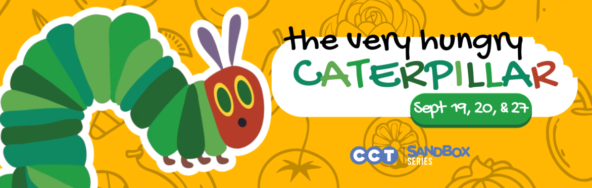 title text and multicolored caterpillar image