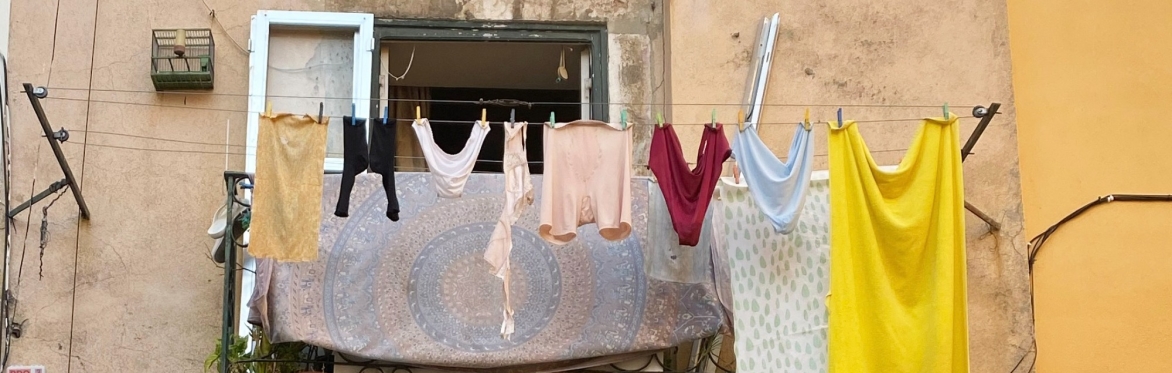 Clothes drying outside a Lisbon apartment