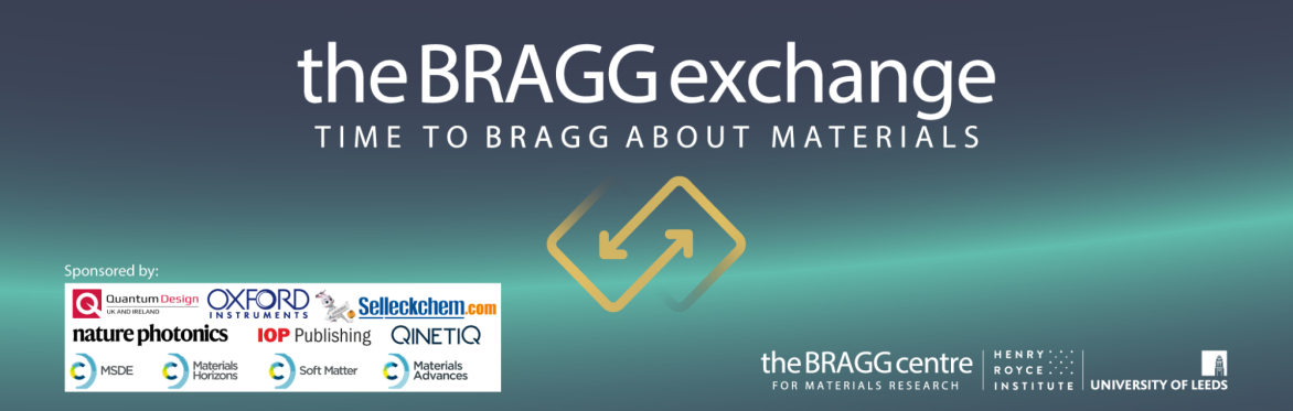 Imagine shows a text logo which reads The Bragg Exchange Time to Bragg About Materials. The image also includes sponsor information (the sponsors names are included in the main page text).