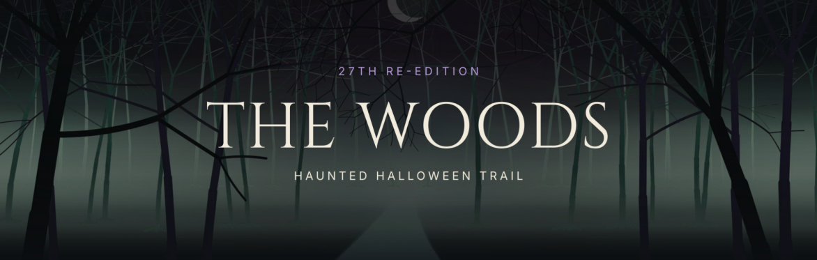 The Woods — Haunted Halloween Trail, 27th Re-edition, in a misty forest