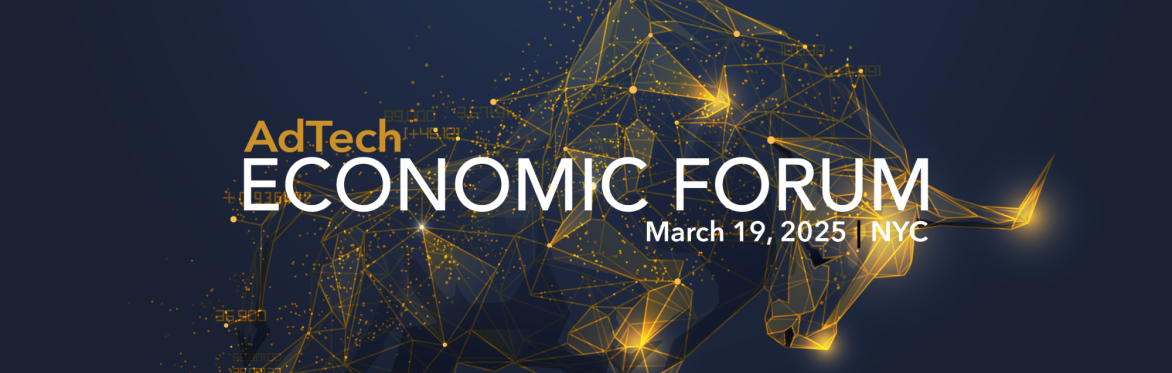logo for AdTech Economic Forum, gold on dark background