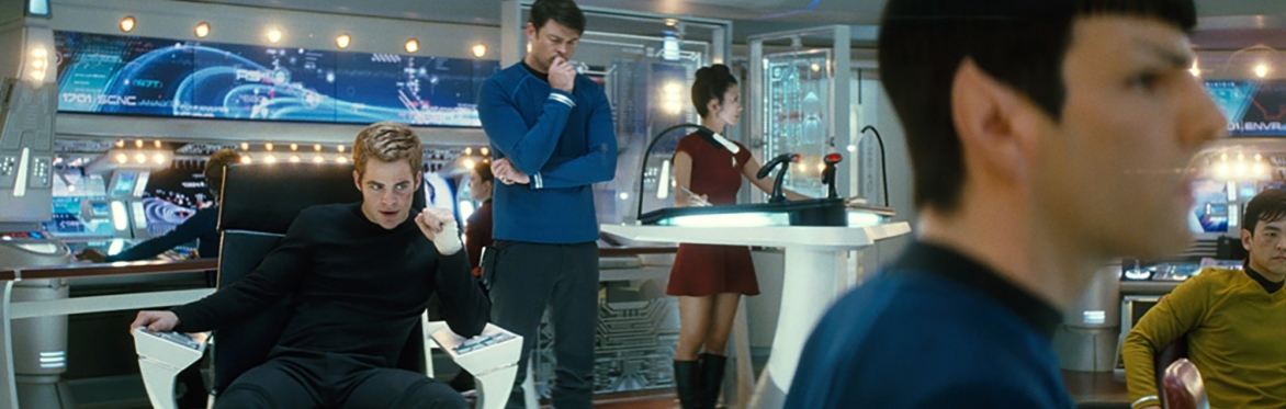 The Star Trek crew on The Bridge of the Enterprise