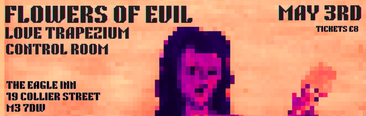 Gig poster for Flowers of Evil/Love Trapezium/Control Room gig