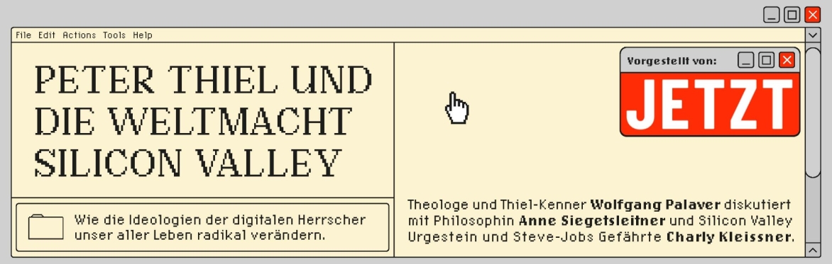 JETZT-Podiumsdiskussion: Peter Thiel und die Weltmacht Silicon Valley