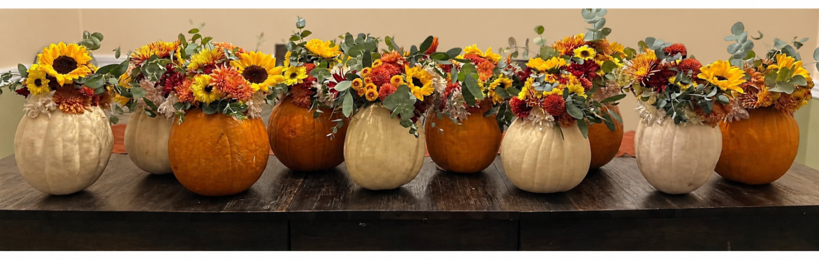 Pumpkin Fresh Flower Centerpiece Workshop