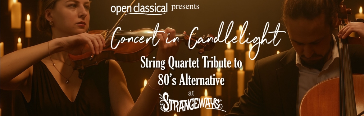 Violinist and Cellist performing concert in candlelight.
