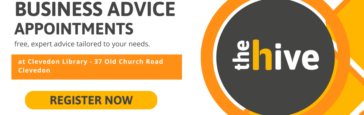 Text "Business Advice Appointments at Clevedon Library"