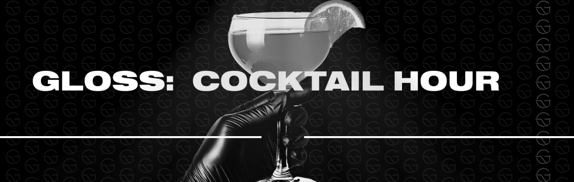 Latex gloved hand holding a cocktail glass