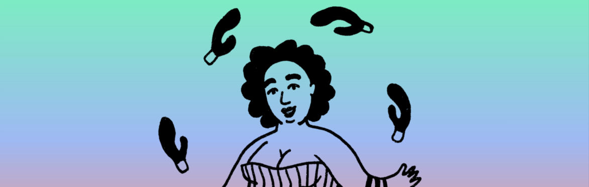 Person juggling vibrators