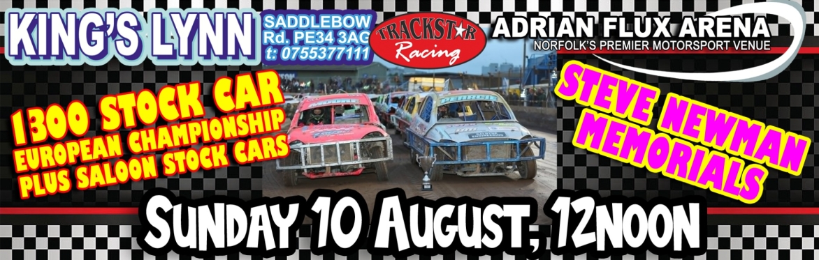 Sunday 10th August 1300cc Stock Cars European Championship + Saloon Stock Cars.
