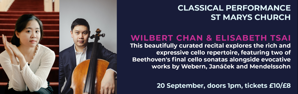 Details of events with Wilbert Chan and Elisabeth Tsai, 19th September £10/£8 Doors open 1pm