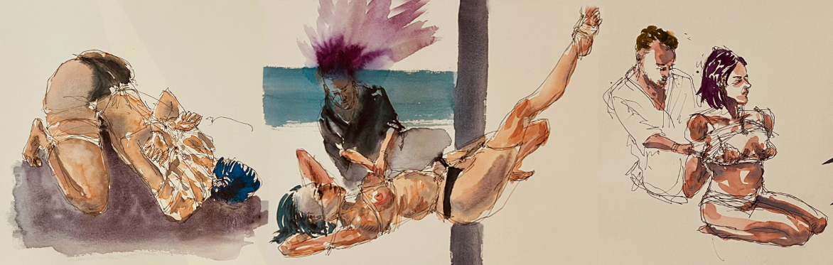 ⭕️ WATERCOLOR WORKSHOP ⭕️ Expressive Shibari Life Drawing with Watercolors by Alireza Ferdowsi