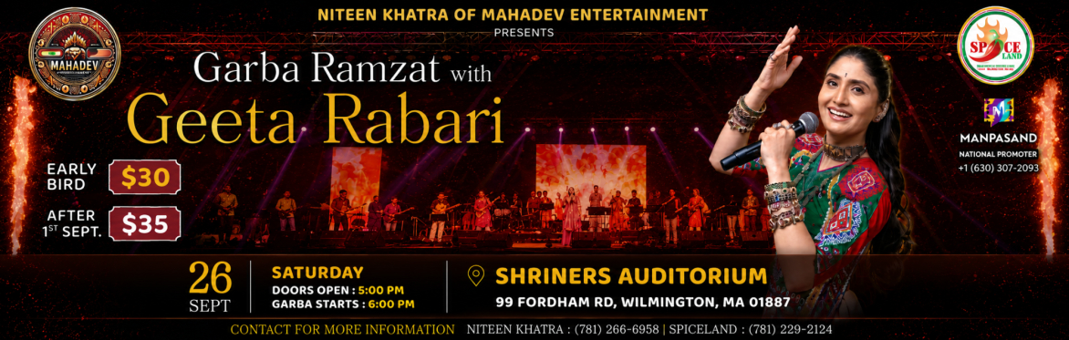 Geeta Rabari Garba Ramzat in Boston - Biggest Garba Night 2026