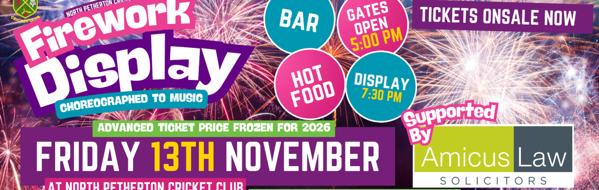 North Petherton Cricket club Firework Display 2026