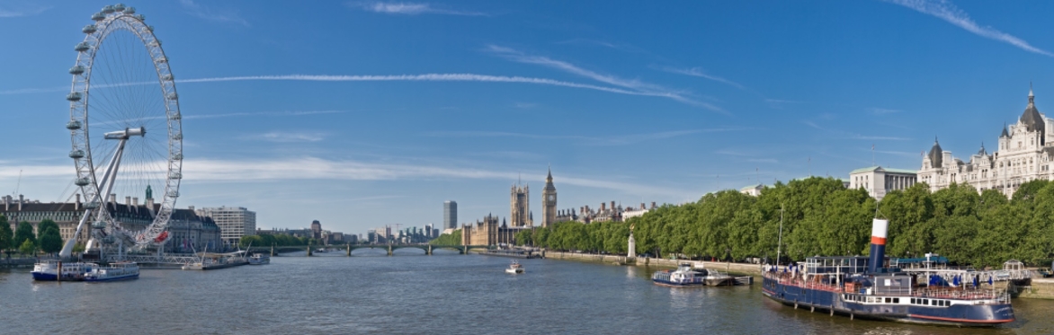 A view of the thames, looking towards the London Eye and Westminster