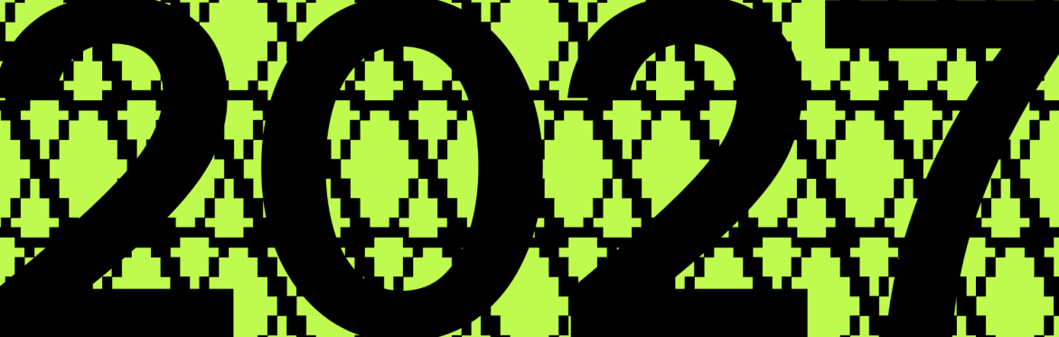 A green 'X' pattern background with the number '2027' in large characters to represent the year.