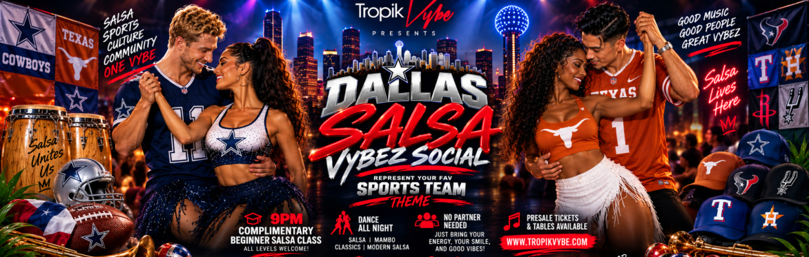 🏈 La Vibra Salsa Social (Rep Your Team Theme)