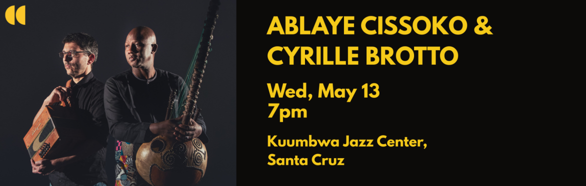 photo of Ablaye Cissoko & Cyrille Brotto playing the kora and the accordion