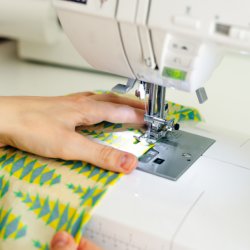 sewing on the machine