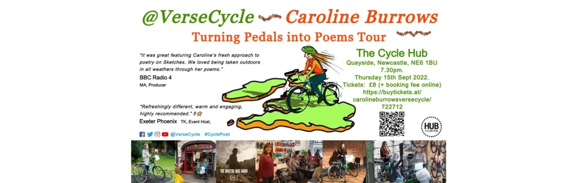 Cycle Poet: Caroline Burrows: Live 'The Cycle Hub' Newcastle, Thurs 15th Sept 7.30pm