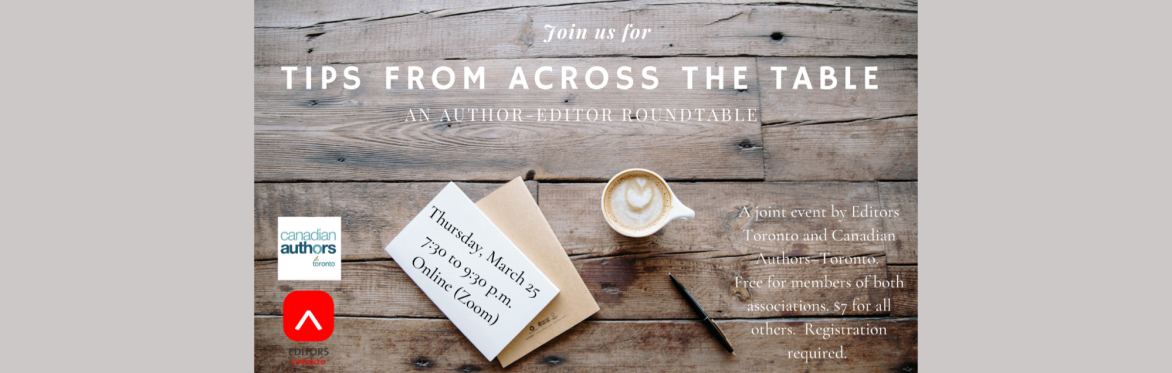 Tips From Across the Table: An Author-Editor Roundtable