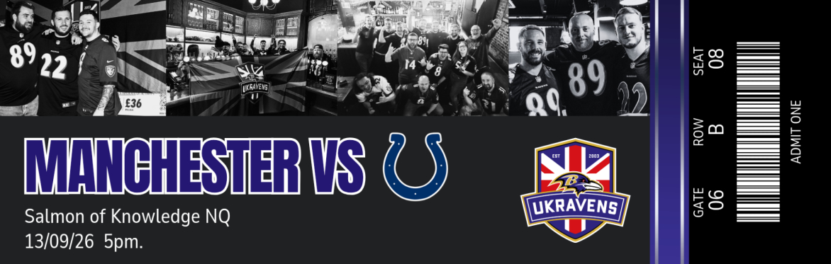 UK Ravens Watch Party North West vs Colts